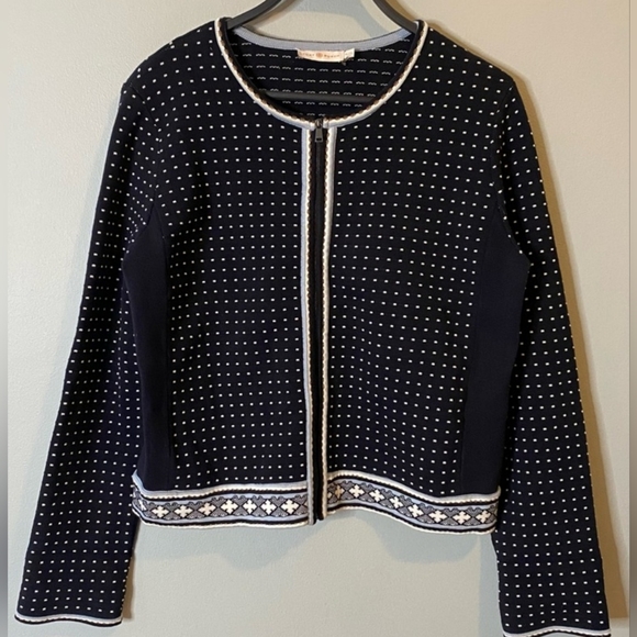Tory Burch Jackets & Blazers - Tory Burch Mini Geo Stitch Zip Jacket